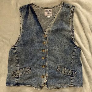 Vintage 1980’s CHEROKEE Acid Wash denim vest